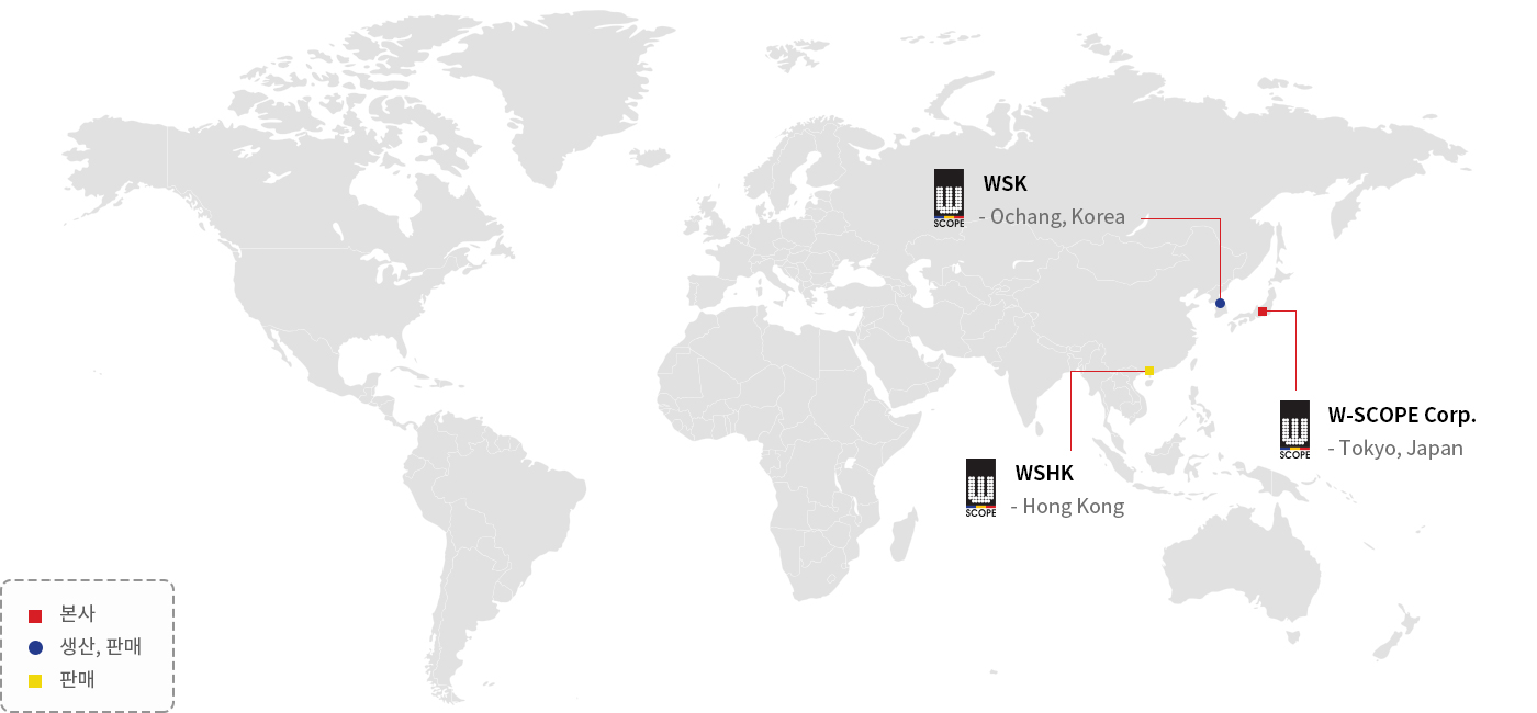 W-SCOPE GROUP 지도, W-SCOPE GROUP MAP